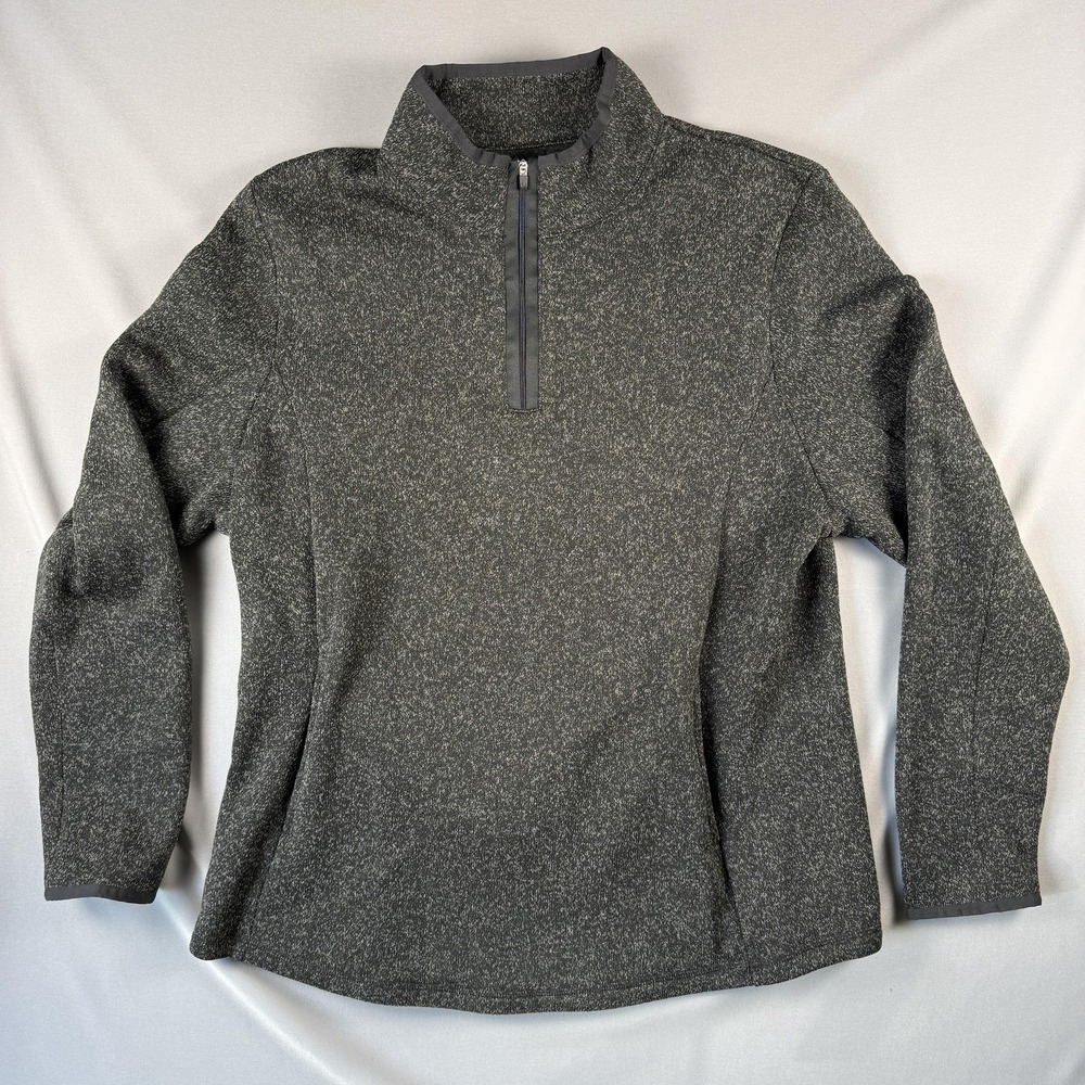 Callaway WeatherSeries Pullover Womens XL Gray Fleece 1/4 Zip Golf Sweater